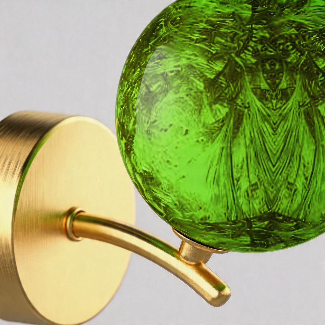 Artisan Stained Glass Wall Sconce with Gold Metal Frame
