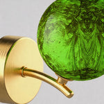 Artisan Stained Glass Wall Sconce with Gold Metal Frame