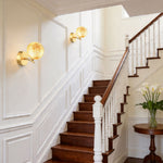Artisan Stained Glass Wall Sconce with Gold Metal Frame