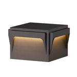 Modern Stainless Steel Outdoor Pillar Light, Minimalist Black LED Post Light
