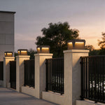 Modern Stainless Steel Outdoor Pillar Light, Minimalist Black LED Post Light
