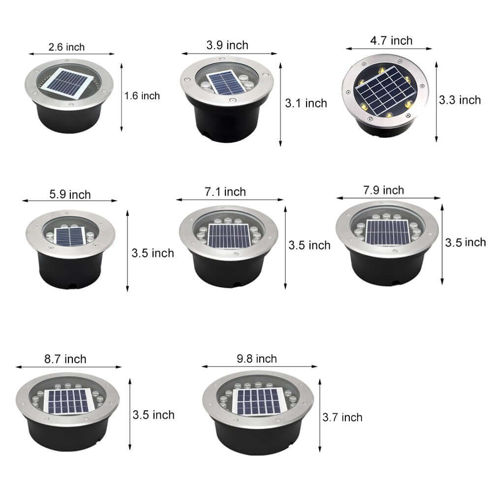 Solar Recessed In-Ground LED Well Light, Warm White 3000K, Aluminum