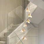 Artisan Ceramic Flower Chandelier for Staircases and Grand Interiors
