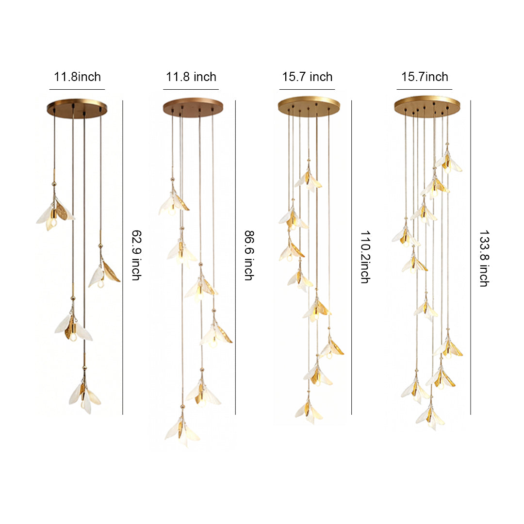 Artisan Ceramic Flower Chandelier for Staircases and Grand Interiors
