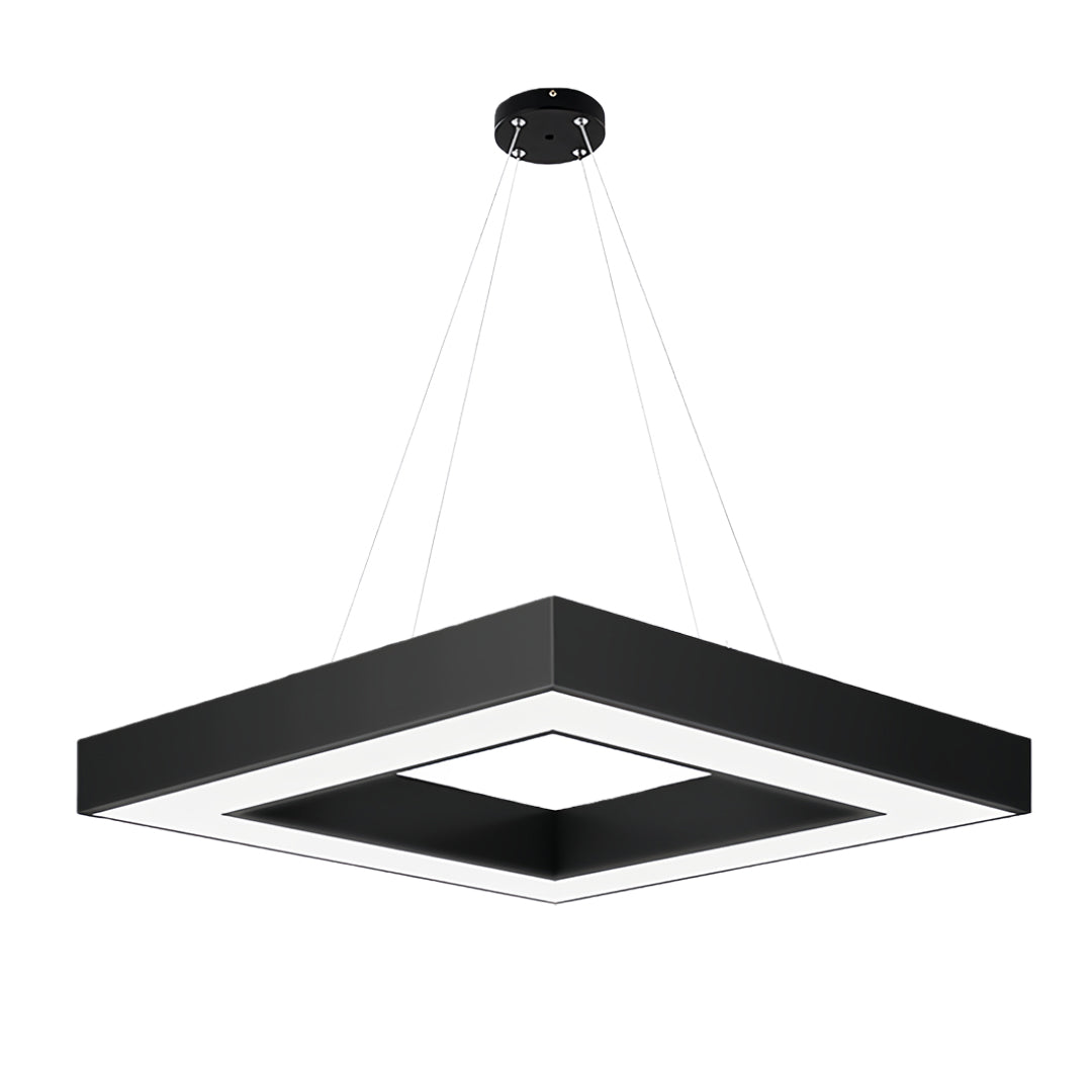 Modern Black Multi-Diamond LED Chandelier with Adjustable Hanging Chain