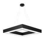 Modern Black Multi-Diamond LED Chandelier with Adjustable Hanging Chain