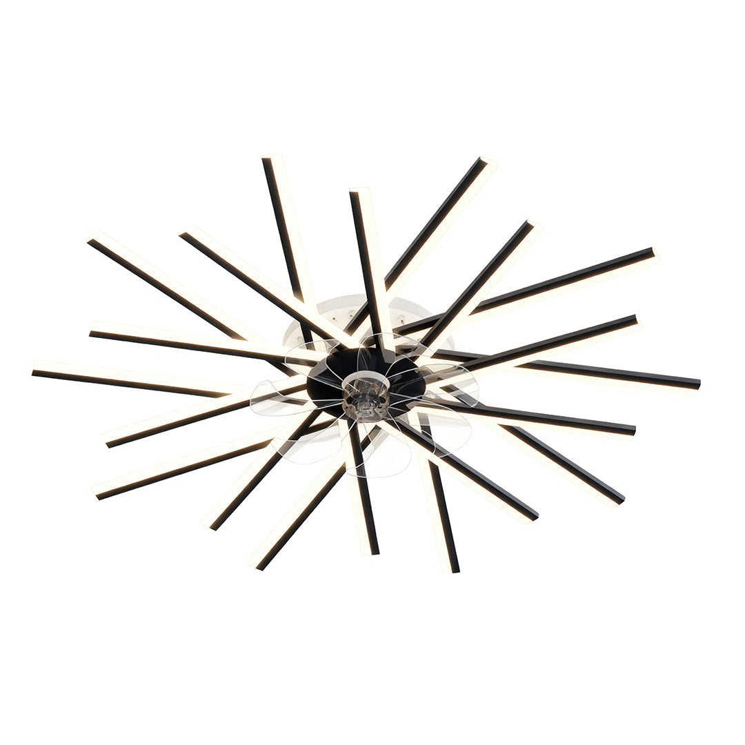 Aurelia Iron Ceiling Fan with Dimmable LED Light – Modern Flush Mount