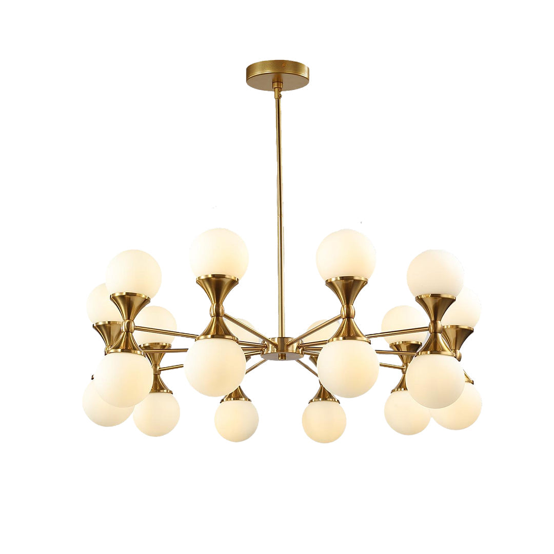 Nordic Bubble Glass Chandelier in Polished Copper with Clear Glass Shades