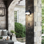 Outdoor Wall Sconce in Black Stainless Steel with Warm LED Light