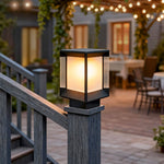 Modern Minimalist Outdoor Pillar Light in Sand Black Aluminum