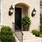 Rustic Outdoor Wall Sconce with Clear Glass Shade in Coffee Aluminum