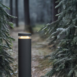 Modern Outdoor Bollard Light for Pathways | Sand-Gray Aluminum LED