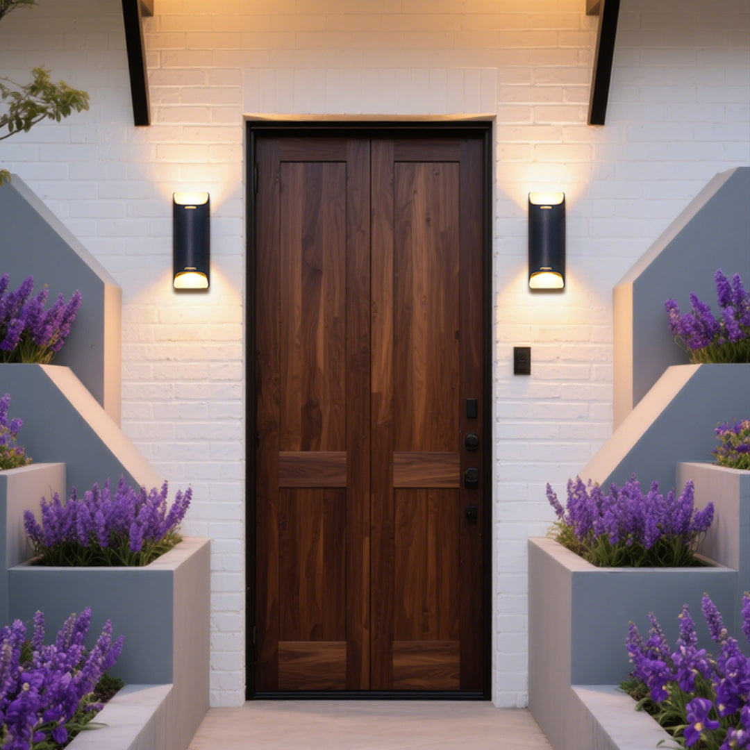 Luma Up & Down Outdoor Wall Light in Black Aluminum