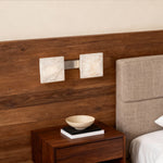 Modern Stone Wall Sconce with Marble Shade and Aluminum Frame