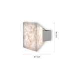 Modern Stone Wall Sconce with Marble Shade and Aluminum Frame
