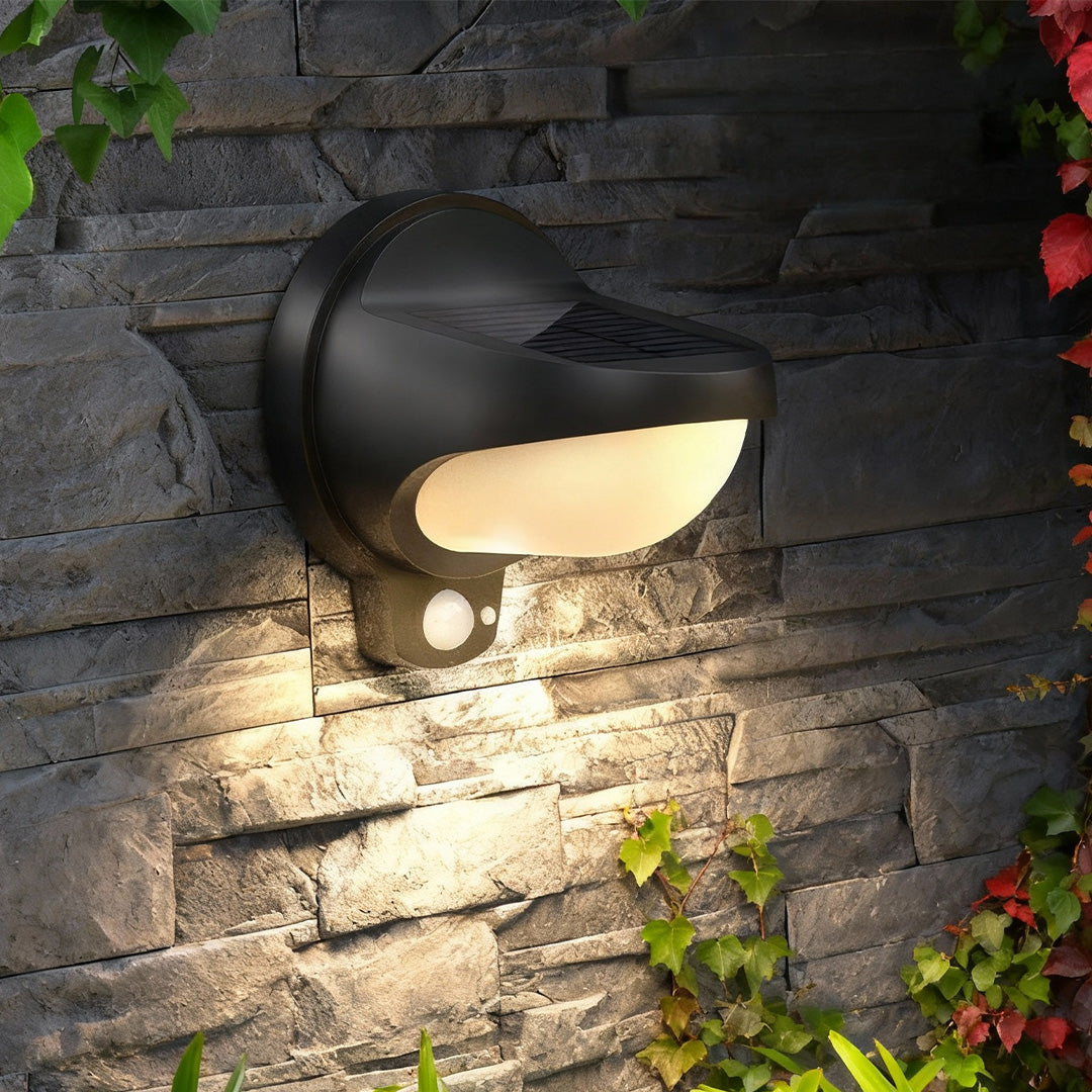 Aria Solar Wall Sconce Set of Two in Matte Black