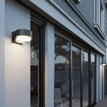 Outdoor Wall Sconce in Black Stainless Steel with Warm LED Light