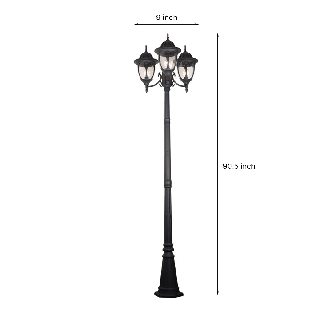 European Three-Light LED Post Lamp for Villa Gardens