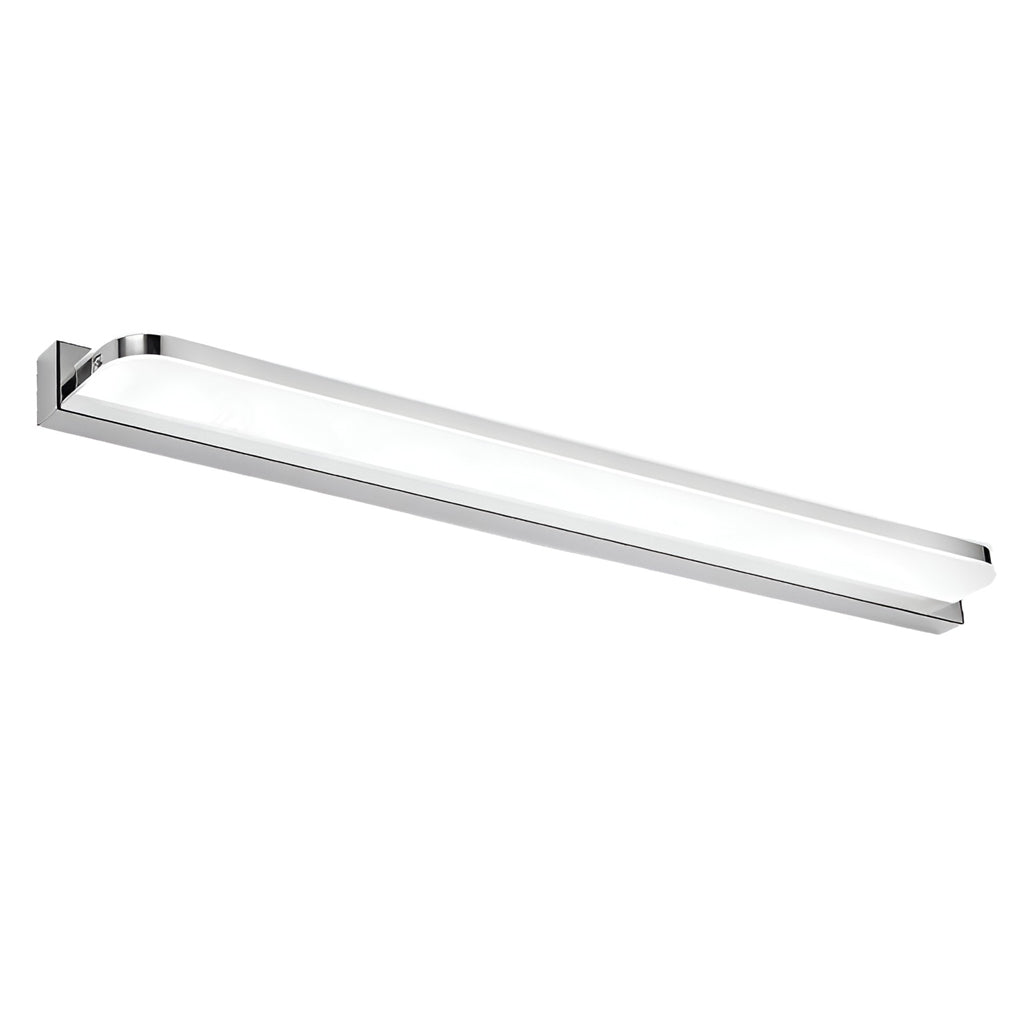 LED Bathroom Vanity Light with Polished Iron Trim, Wall-Mounted Panel