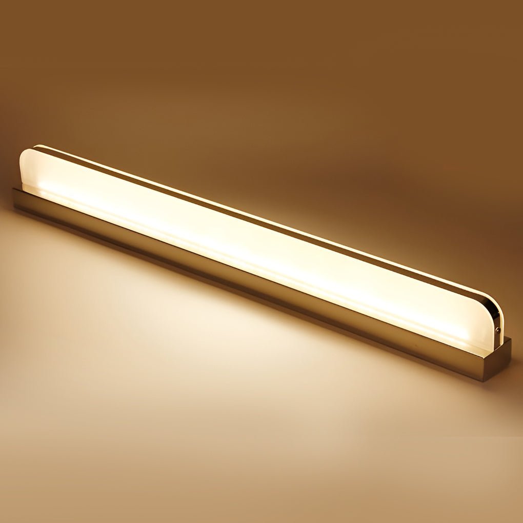 LED Bathroom Vanity Light with Polished Iron Trim, Wall-Mounted Panel