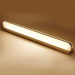 LED Bathroom Vanity Light with Polished Iron Trim, Wall-Mounted Panel