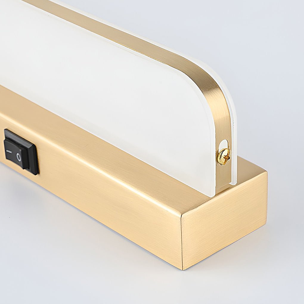 LED Bathroom Vanity Light with Polished Iron Trim, Wall-Mounted Panel