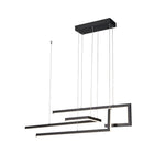 Geometric LED Linear Chandelier with Remote Dimmable Nordic Modern Pendant Light