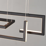 Geometric LED Linear Chandelier with Remote Dimmable Nordic Modern Pendant Light