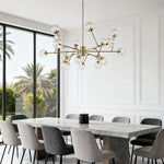 Bubble Sputnik Chandelier with Clear Glass Globes in Gold Finish