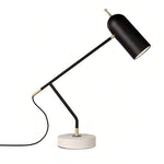 Marble Base LED Desk Lamp with Dimmable Light, Modern Minimalist Black Finish