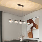 Linear Glass Chandelier Modern Minimalist Pendant Light for Dining Room and Living Room