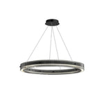 Black Round Chandelier Minimalist Italian Glass Pendant Light