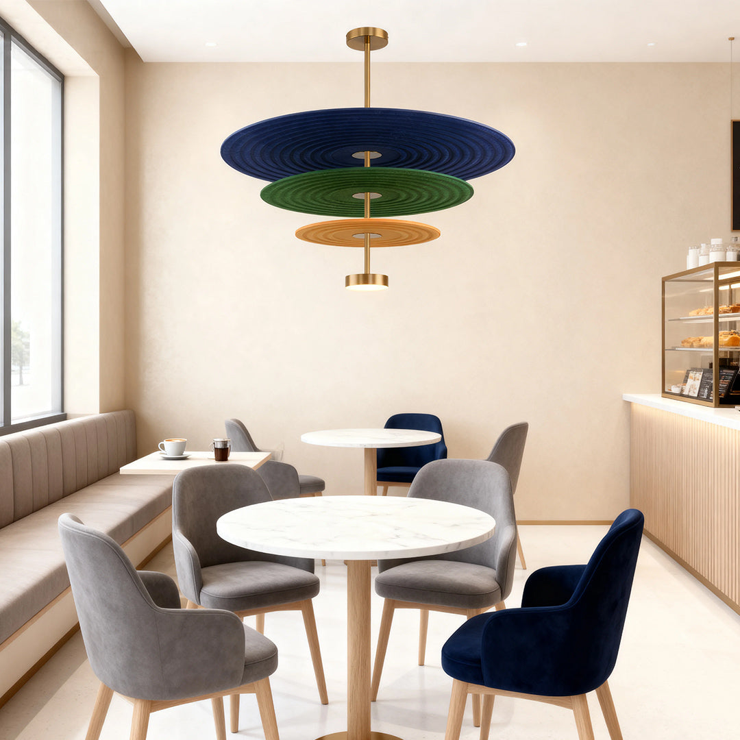 Acoustic Felt 3-Tier Chandelier with LED Lighting