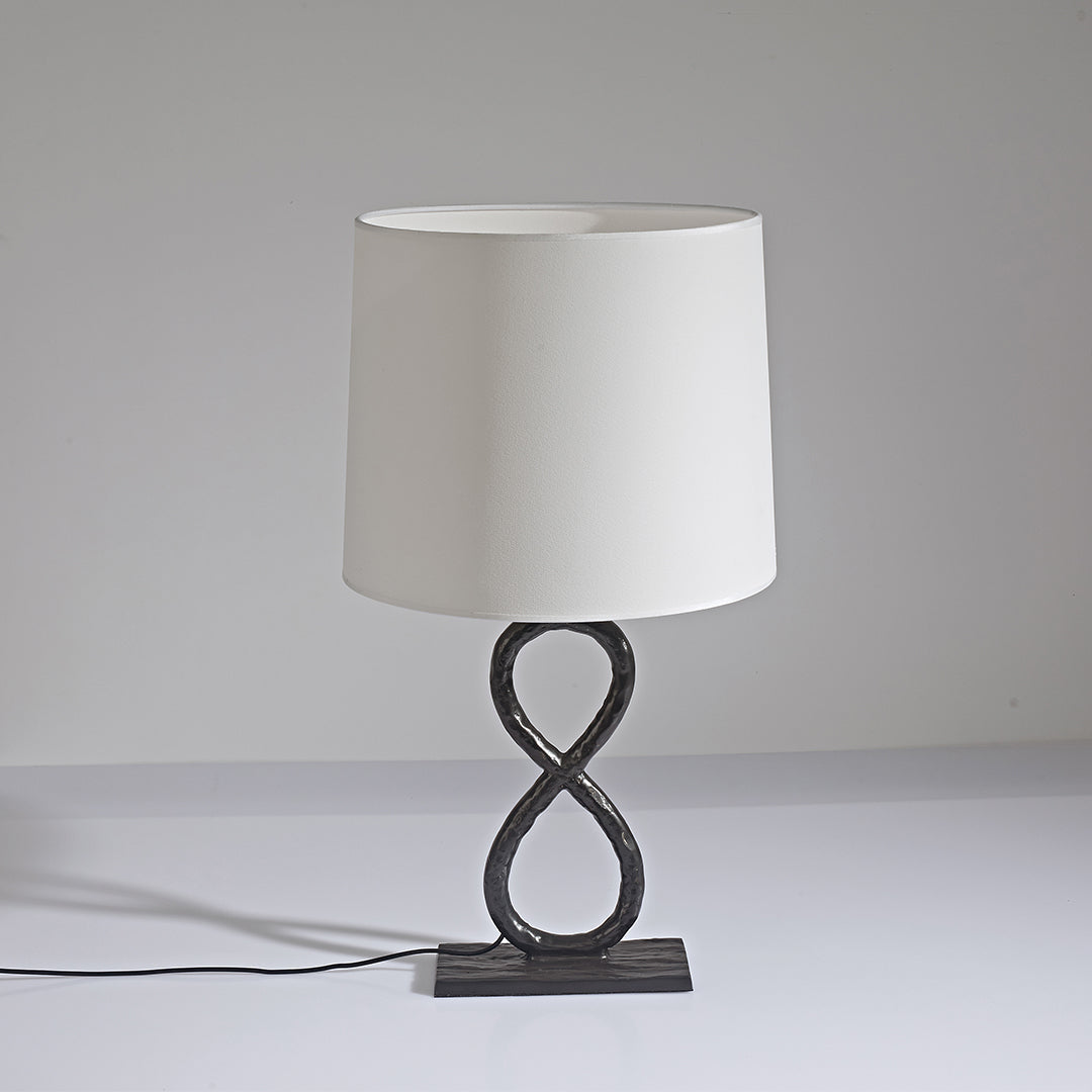 Bronze Table Lamp with Fabric Shade – European Luxury LED
