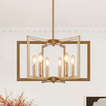 Industrial Candle Chandelier with Adjustable Height, 6 or 8 Lights