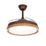 Walnut Wood Ceiling Fan with Four Lights, Silent LED Dimmable