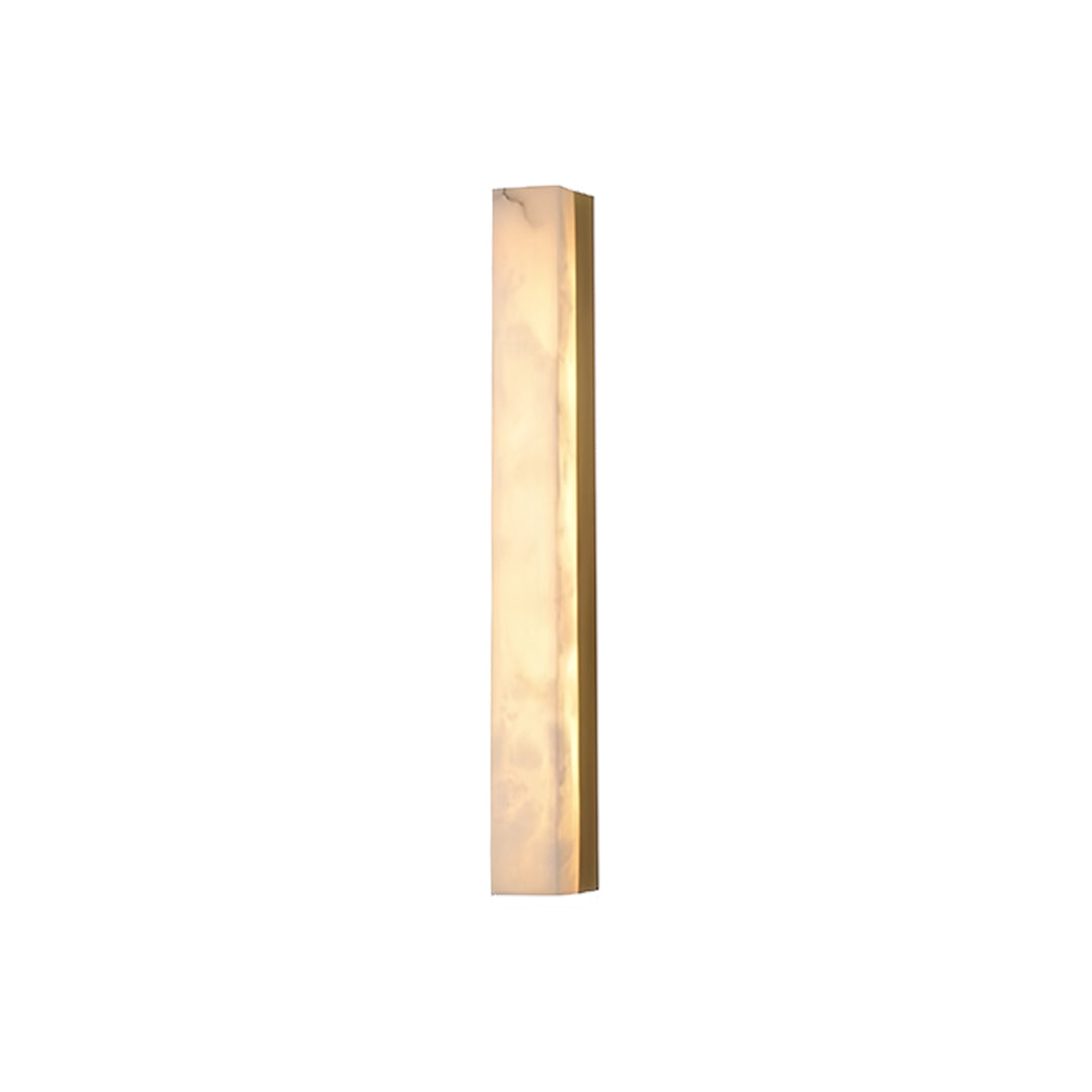 Hammered Copper Linear Wall Sconce with Marble Shade – Modern Minimalist LED Lighting