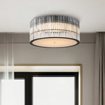 Lumina Crystal Flush Mount Ceiling Light in Black and Glass
