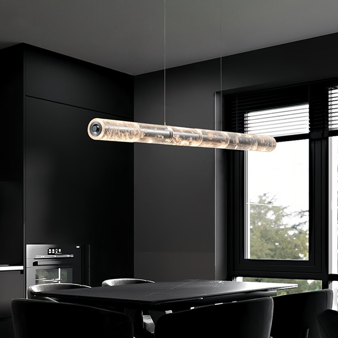 Modern Crystal Linear Pendant Light with Adjustable Cord