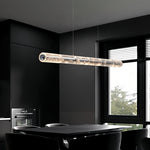 Modern Crystal Linear Pendant Light with Adjustable Cord