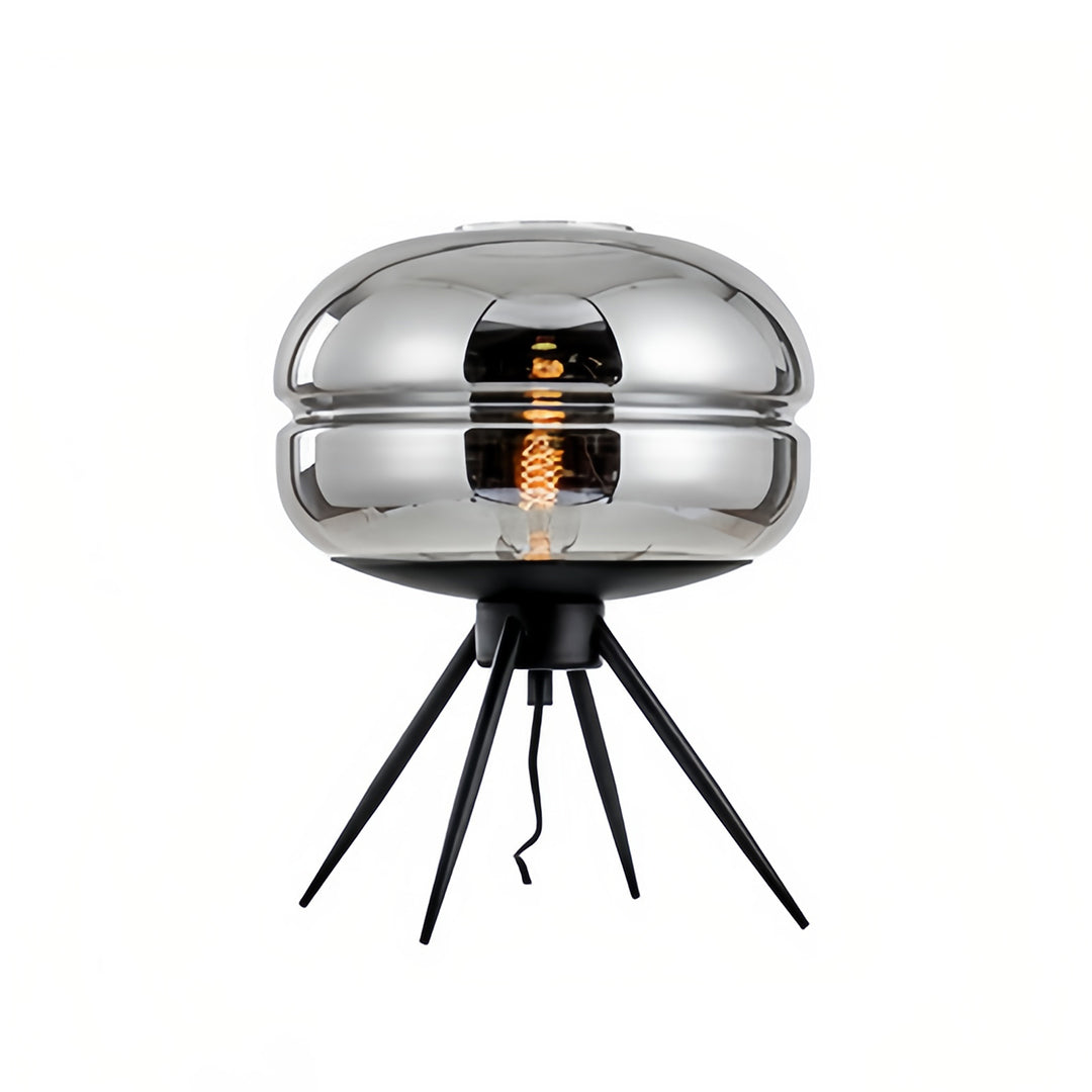 Nordic Glass Table Lamp with Four-Legged Iron Base for Modern Interiors