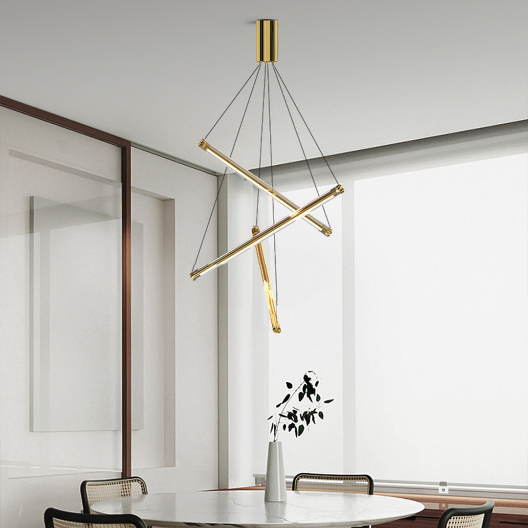 Nordic Minimalist LED Linear Chandelier for Modern Interiors