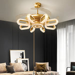 Luxury Gold LED Ceiling Fan with Light – Modern Iron Design for Elegant Interiors