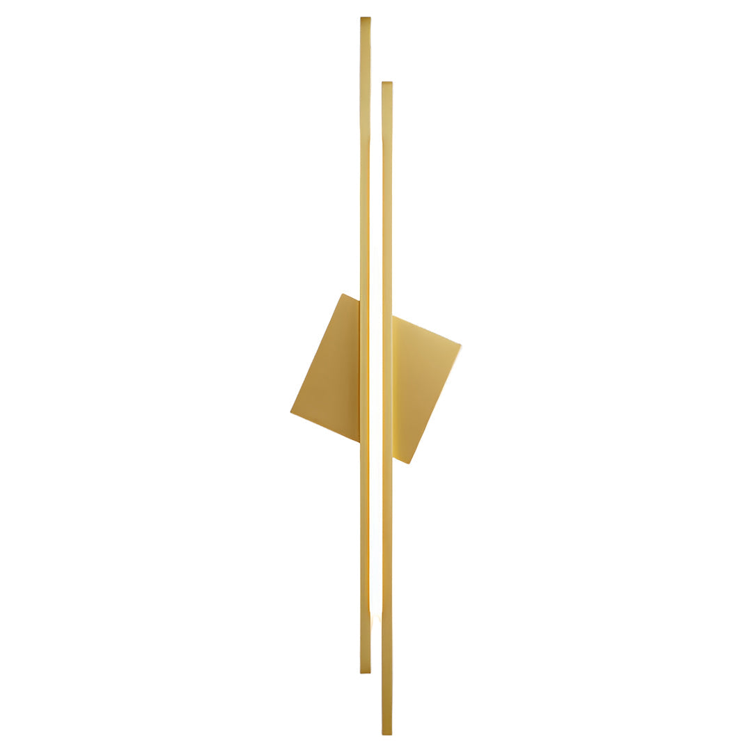 Sculptural Linear LED Wall Sconce in Brass and Acrylic