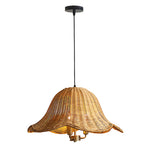 Artisan Rattan Pendant Light with Iron Frame – Japanese Wabi-Sabi Ceiling Lamp