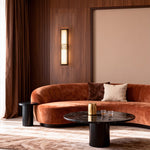 Linear Wall Sconce in Copper and Marble – Modern Minimalist LED Strip Light