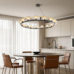 Aurelia Copper Modern Chandelier with Clear Glass Shades