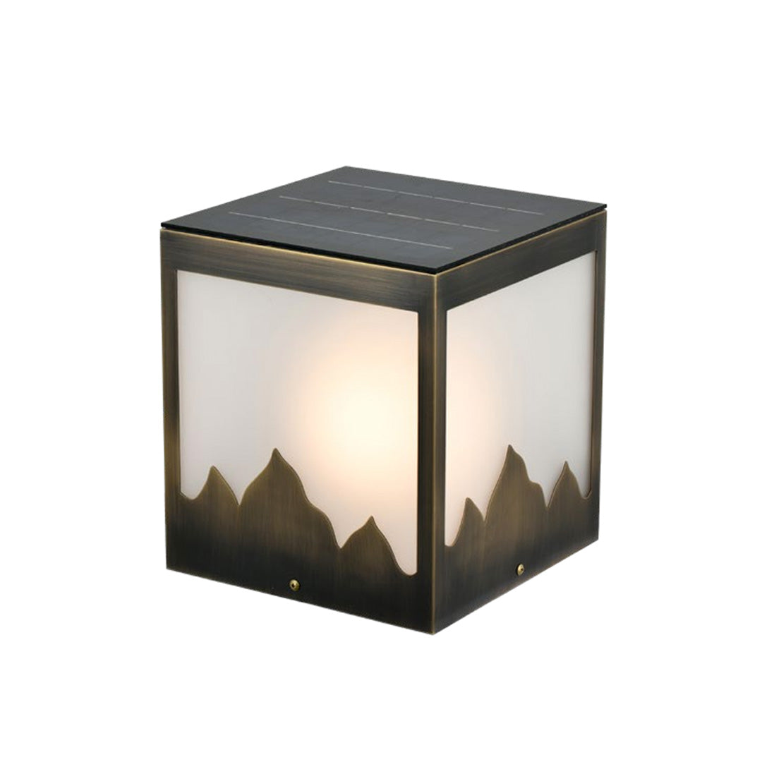 Modern Solar Pillar Lights – Copper Outdoor Square Post Lights