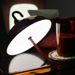 Aria Portable LED Table Lamp with Umbrella Shade, Rechargeable & Dimmable