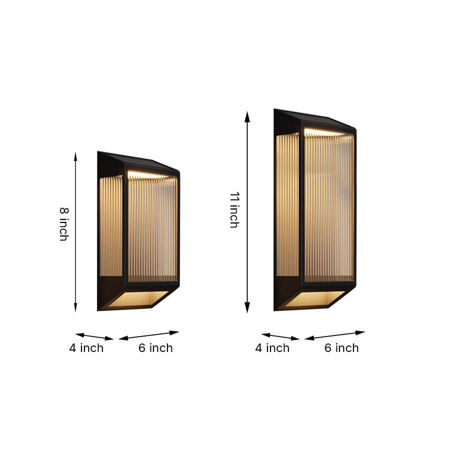Vertical Ripped Acrylic LED Outdoor Wall Light, Modern Waterproof Sconce